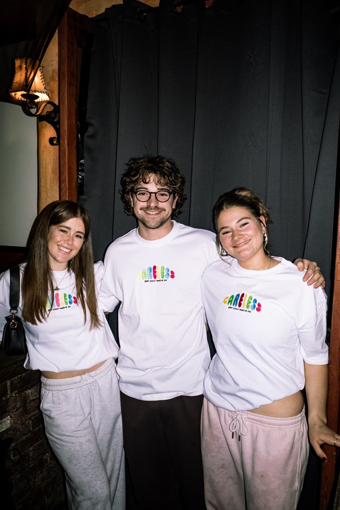 Careless team in merch tees